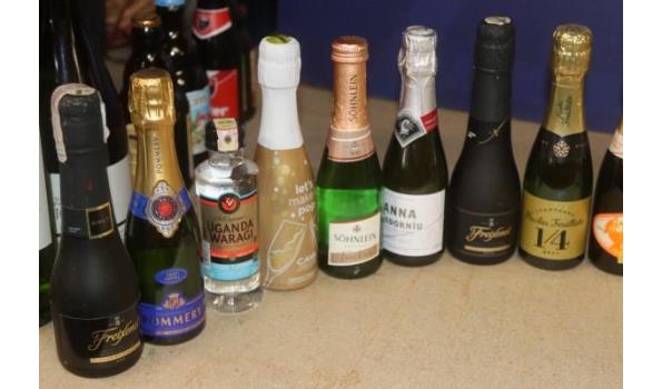18 flesjes diverse alcohol
